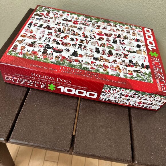 EUROGRAPHICS 1000 piece "Holiday Dogs" Puzzle - Picture 4 of 8